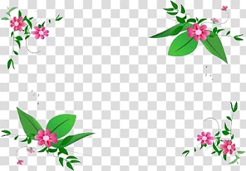 Red petaled flowers border illustration, Flowers Frame Small transparent background PNG clipart
