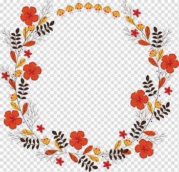 Red petaled flowers , Wedding invitation Flower Garland Euclidean , Lovely little red flower wreath transparent background PNG clipart