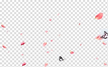 Red petals and butterfly illustration, Petal Flower Pink, Flower fly butterfly dance transparent background PNG clipart