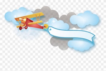 Red Plane Vector - Cartoon Airplane With Banner Png
