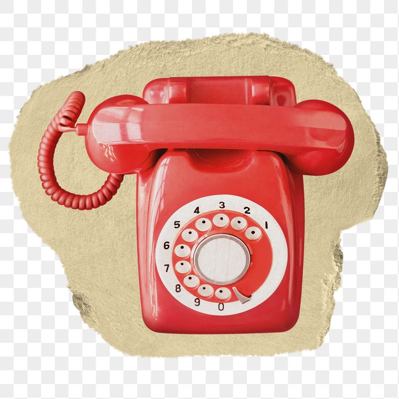 Red png rotary telephone sticker, | Free PNG - rawpixel