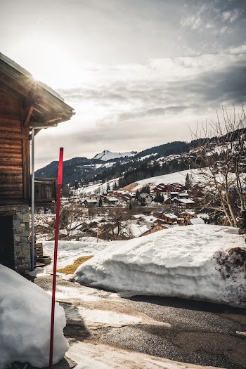 Red Pole Near Snow