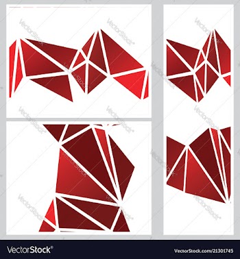 Red polygonal banners vector image
