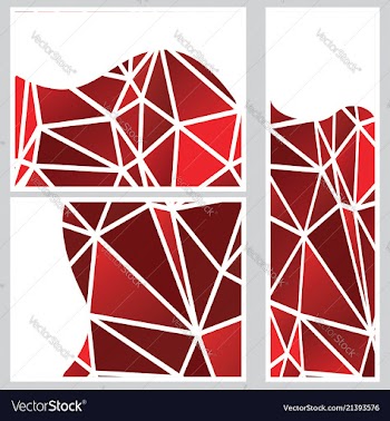 Red polygonal banners vector image