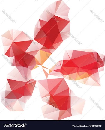 Red Polygonal Flower vector image