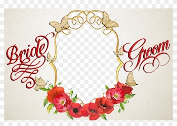 Red Poppy Wedding Frame By Writerfairy Red Poppy Wedding - Decal Guru Wedding Retro Wall Decal, Pink