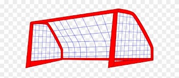 Red Post And Blue Soccer Goal Net Clip Art - Goal Post Clipart