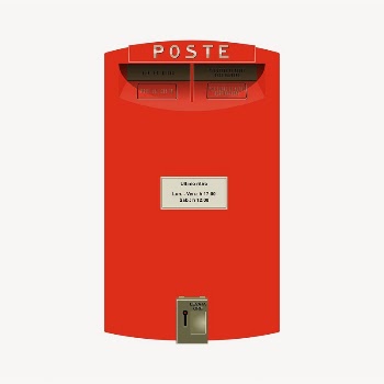 Red post box sticker, object | Free PSD - rawpixel