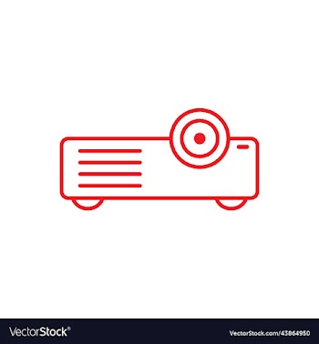 red projector line icon