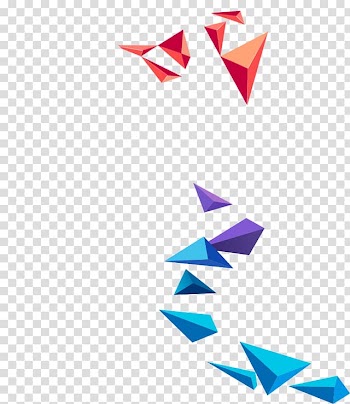 Red, purple, and teal geometric abstract art, Geometry Triangle Geometric shape Pyramid, Red floating blue triangle transparent background PNG clipart
