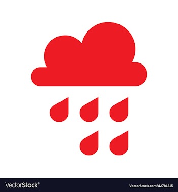 red rain solid icon or logo