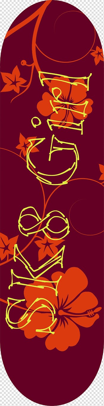 Red , Red flower skateboard transparent background PNG clipart