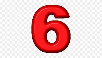 Red Refrigerator Magnet - Number 6 In Red
