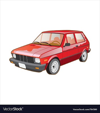 Red retro car vector image