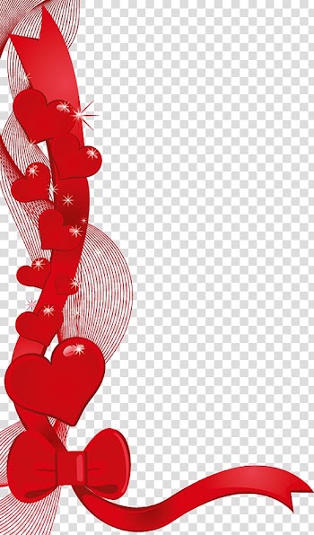 Red ribbon and hearts illustration, Love , Heart Decor transparent background PNG clipart