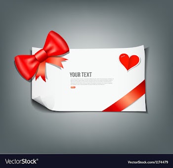 					Red ribbon and white paper design background vector image														