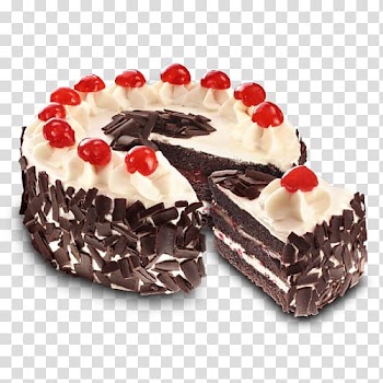 Red Ribbon Black Forest gateau Bakery Layer cake, cut the ribbon transparent background PNG clipart