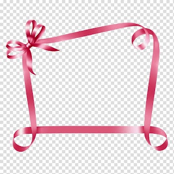Red ribbon border illustration, Birthday cake Greeting card Flower, Pink gift wrapping ribbons transparent background PNG clipart