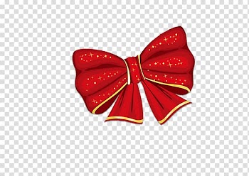 Red ribbon Butterfly, Red bow transparent background PNG clipart