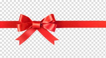 Red ribbon Christmas Gift , bowknot transparent background PNG clipart