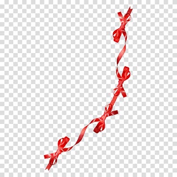 Red Ribbon , Decorative red bow transparent background PNG clipart