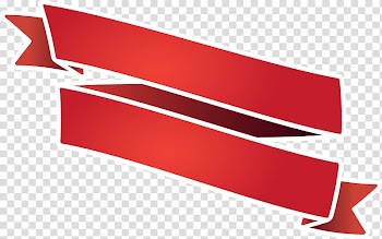 Red ribbon, Hand painted red ribbon scroll transparent background PNG clipart