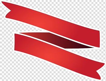 Red ribbon, Hand painted red ribbon scroll transparent background PNG clipart