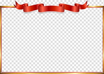 Red ribbon illustration, Euclidean Computer file, painted gold frame transparent background PNG clipart