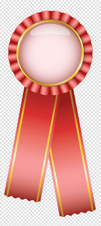 Red ribbon illustration, Ribbon Rosette Award , Rosette Ribbon Red transparent background PNG clipart