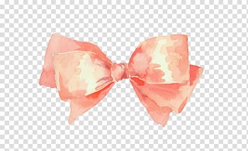Red ribbon illustration, Watercolor painting Drawing, Bow transparent background PNG clipart