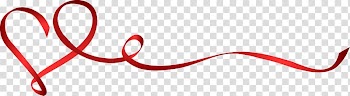 Red ribbon , Love Ye, Creative heart ribbon dividing line transparent background PNG clipart