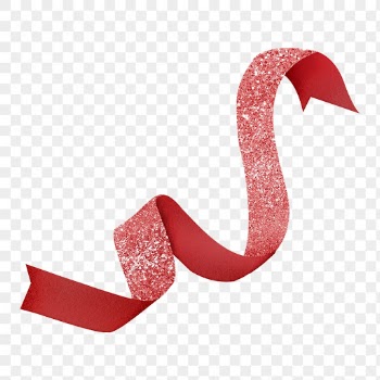 Red ribbon png element, glitter | Free PNG - rawpixel