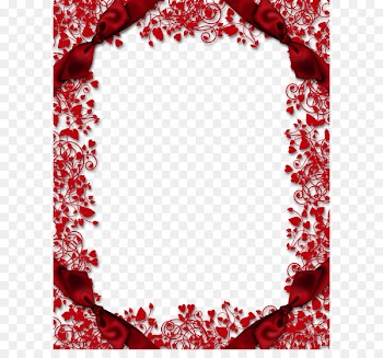 Red Ribbon Print Border 