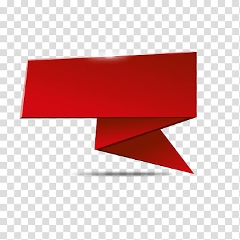 Red ribbon, Red Origami Paper Web banner, red banner transparent background PNG clipart
