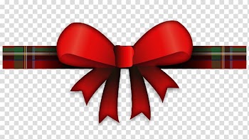 Red Ribbon , Red plaid bow transparent background PNG clipart