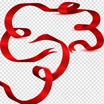 Red ribbon Red ribbon, Red ribbon buckle-free material transparent background PNG clipart
