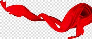 Red ribbon Sheer fabric, Red Satin transparent background PNG clipart