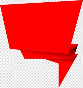 Red ribbon , Speech balloon Text, origami transparent background PNG clipart