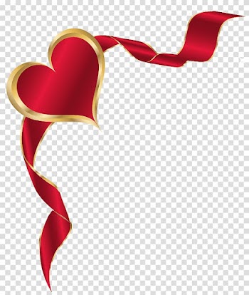 Red ribbon , Valentine's Day , Heart with Baner transparent background PNG clipart