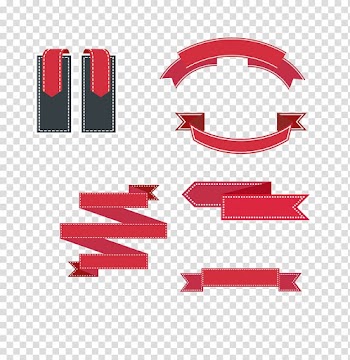 Red ribbons illustration, Ribbon Advertising, Red badge space vintage wood transparent background PNG clipart
