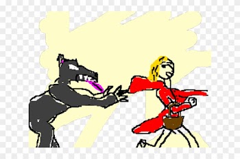 Red Riding Hood Clipart Wolf Chasing - Red Riding Hood Clipart Wolf Chasing
