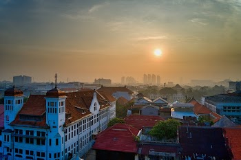 Red Roofed City Buildings