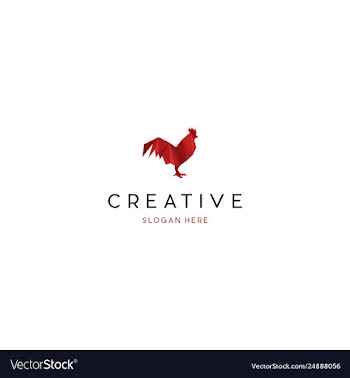 Red rooster creative logo vector image