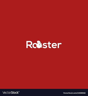 Red rooster creative logo vector image