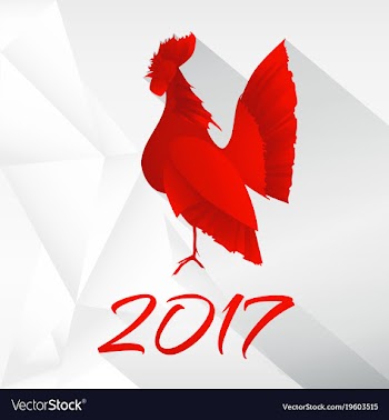 Red rooster long shadow2 vector image