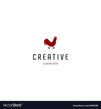 Red rooster shop retail creative business logo vector image
