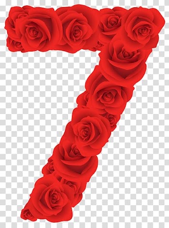 Red rose 7 illustration, Red Roses Seven Number transparent background PNG clipart