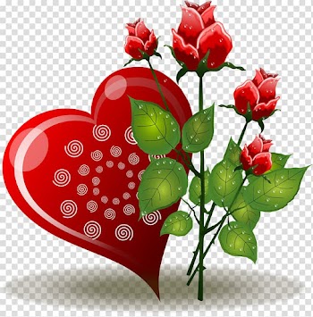 Red rose and heart illustrations, Heart Rose Flower Valentines Day , Red Rose Love transparent background PNG clipart