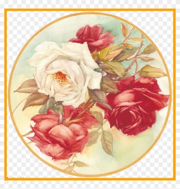 Red Rose Border Vintage Red Rose Border Png Fascinating - Roses Painting