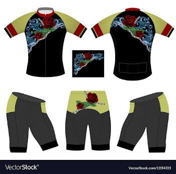 Red rose cycling vest vector image